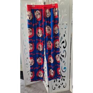 Chucky Pajama Pants Mens Medium NWOT Horror Lounge Pants Good Guys Blue